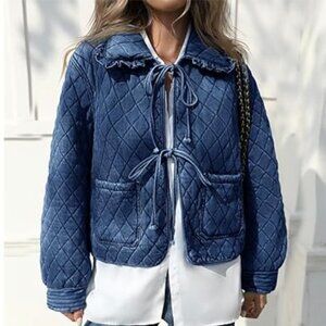 Zara Denim Puffer Coat